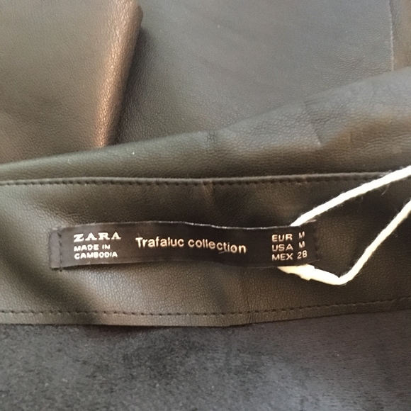 Zara Black Leather Effect Tiered Ruffle Mini Skirt - Picture 5 of 5